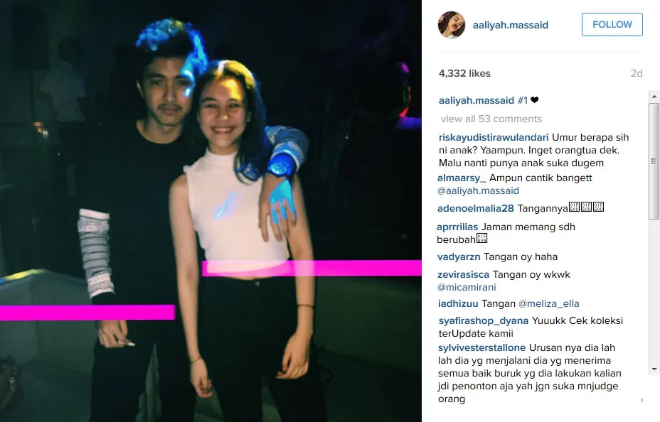 Aaliyah unggah foto mesra dengan kekasih © Instagram.com/aaliyah.massaid