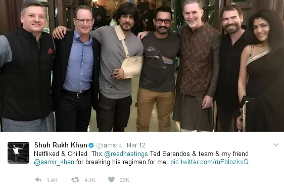 Pertemuan Aamir dan SRK di Mannat beberapa hari lalu ©twitter/iamsrk