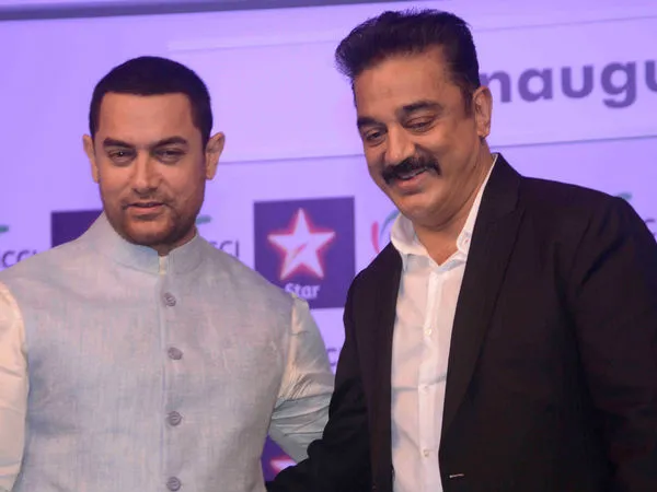 Pertemuan Aamir Khan dan Kamal Haasan dalam FICCI Frames 2015 @filmibeat.com