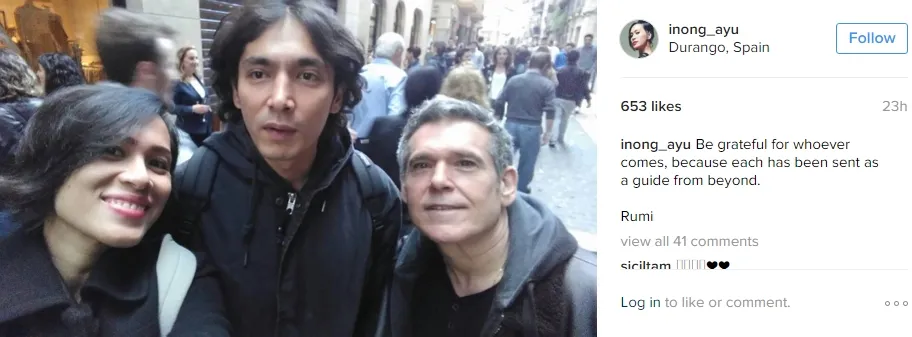 Abimana Aryasatya akhirnya bertemu dengan sang ayah. ©instagram.com/inong_ayu
