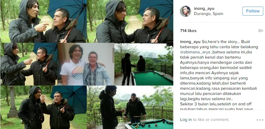 Abimana Aryasatya akhirnya bertemu dengan sang ayah. ©instagram.com/inong_ayu