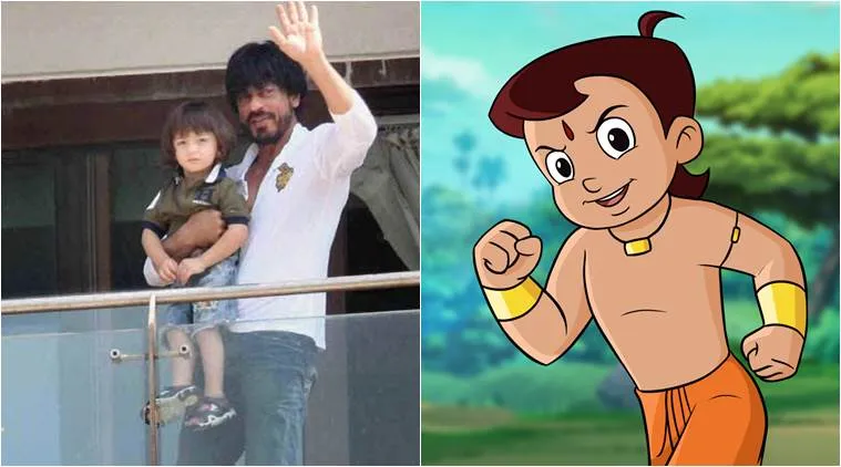 AbRam mendapat kejutan beupa boneka 'Chhota Bheem' ke rumahnya © Indianexpress.com