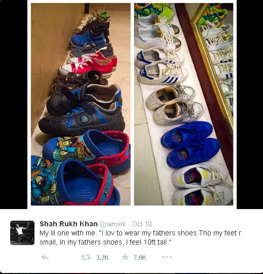 Ini dia koleksi sepatu mewah dan lucu milik AbRam Khan © Twitter.com/iamsrk