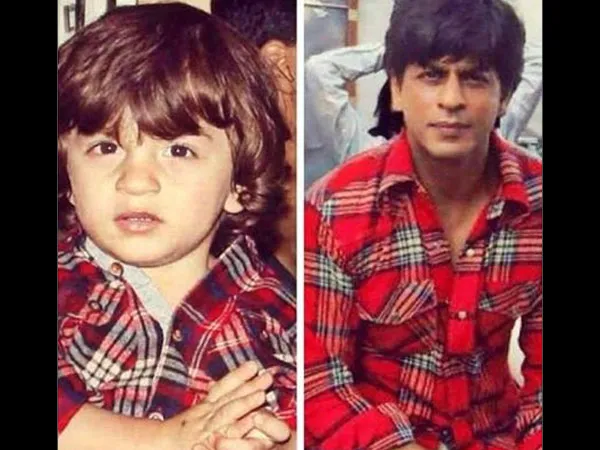 Hayo pilih mana, Shahrukh Khan atau AbRam di foto ini? © Filmibeat.com