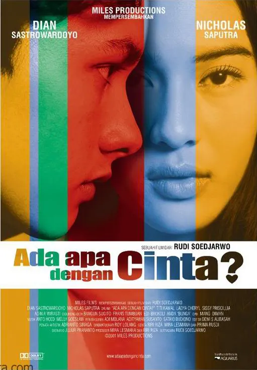 Nicholas Saputra dan Dian Sastro sukses memeran kan Rangga dan Cinta. Posternya pun sukses curi perhatian lho. © Miles Production