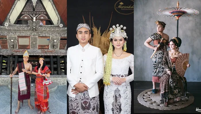 Lutfi Agizal dan Nadya Indry dengan Berbagai Pakaian Adat (Credit: Instagram/lutfiagizal)