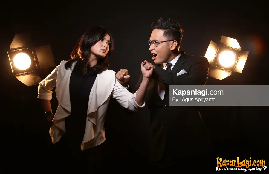 Lenna Tan dan Addry bertahun-tahun menjadi presenter program TV yang sama. ©KapanLagi.com/Agus Apriyanto