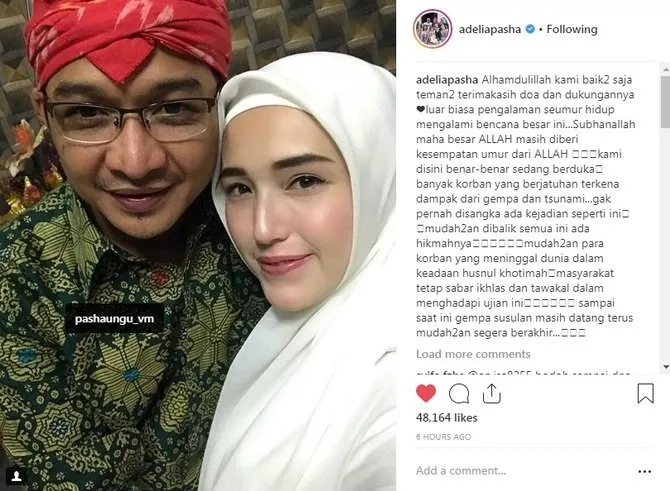 Foto: Pasha dan Adelia (instagram.com/adeliapasha) diambil 2/10/2018 pukul 07.00 WIB