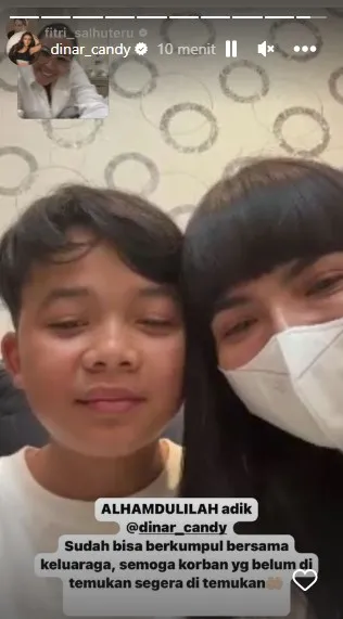 Adik Dinar Candy yang Sudah Ditemukan (Credit: Instagram/dinar_candy)