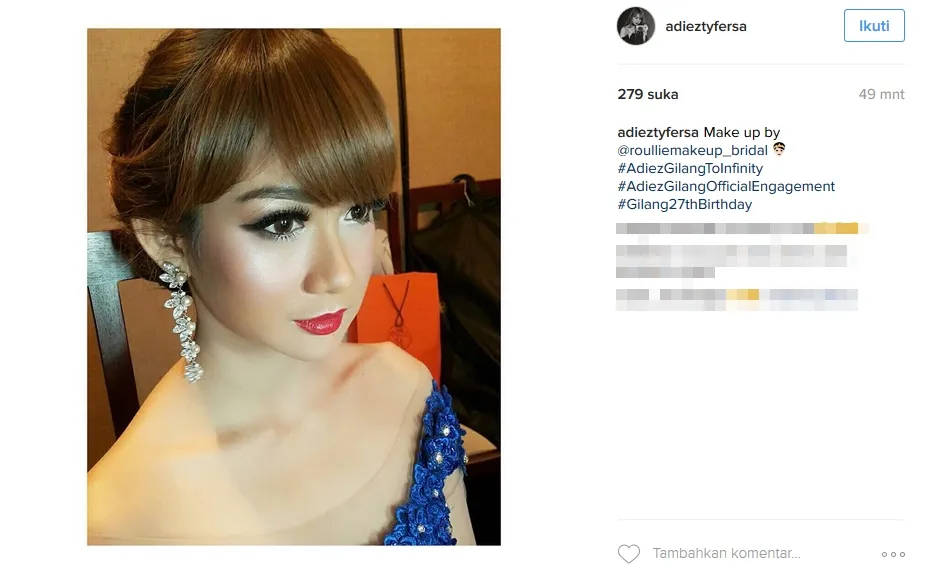 Cantiknya Adis, tunangan Gilang Dirga di hari lamarannya. / instagram.com/adieztyfersa
