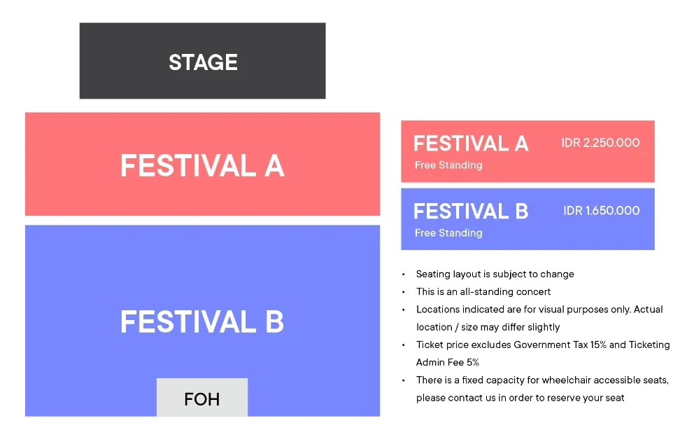 Seating plan konser ADO di Jakarta (Credit Foto: Universal Music Japan)