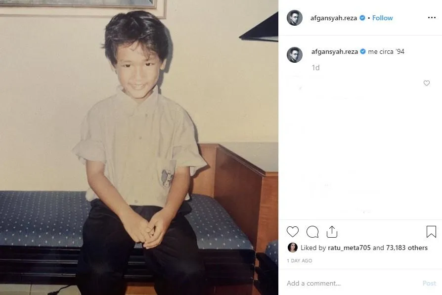 Masa kecil Afgan. (credit: instagram.com/afgansyah.reza)