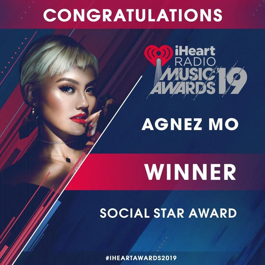 Agnez Mo menang di ajang iHeartRadio Music Awards 2019 © instagram.com/iheartradio
