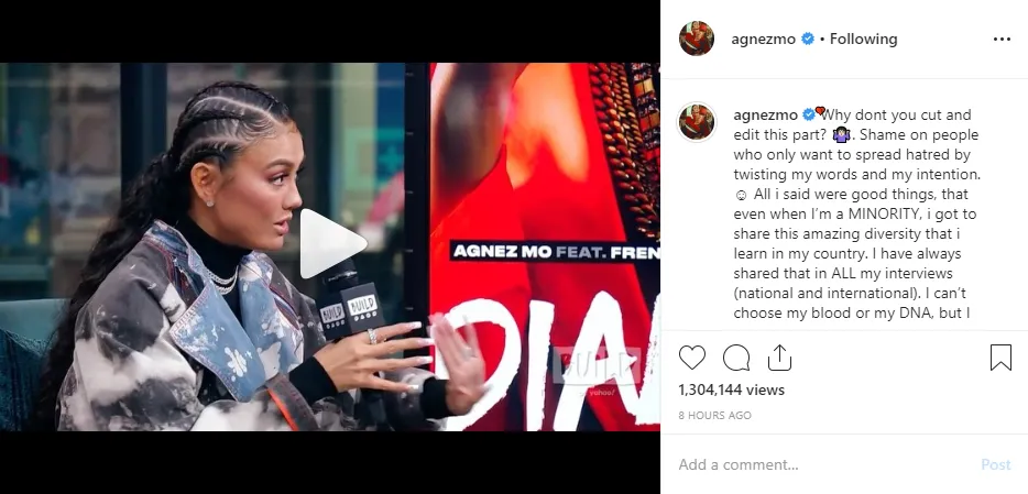 Reaksi Agnez Mo