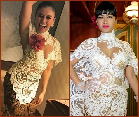 Agnez Mo dan Jupe dalam balutan busana 'kembar', siapa yang lebih cantik? © Istimewa
