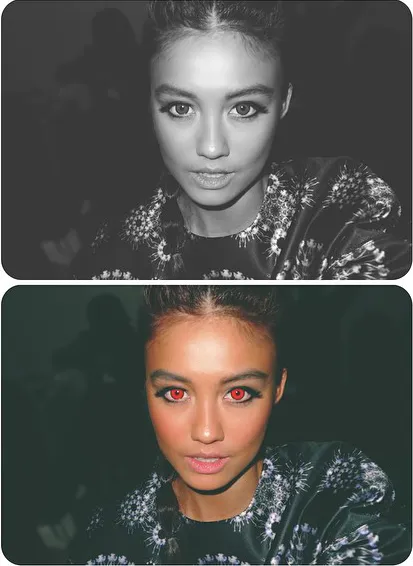 Mata merah, Seram?/Agnez Mo Official Instagram©