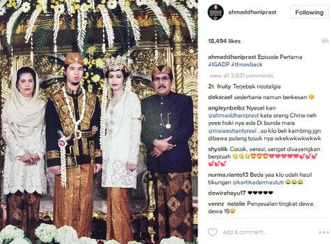 Foto pernikahan dengan Maia yang diunggah Dhani © instagram.com/ahmaddhaniprast