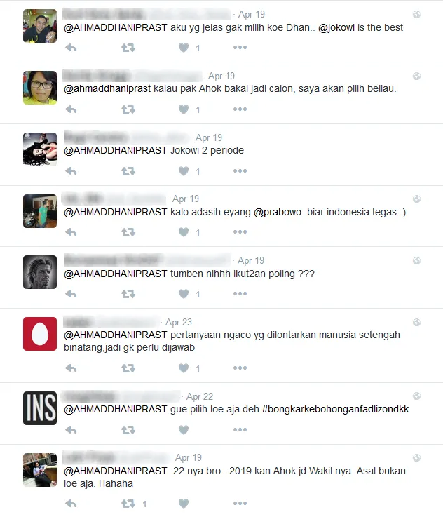 Komentar netizen tanggapi voting Dhani © Twitter/ahmaddhaniprast