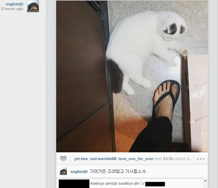 Mempertanyakan soal merek sandal Ahn Jae Hyun. ©instagram/aagbanjh