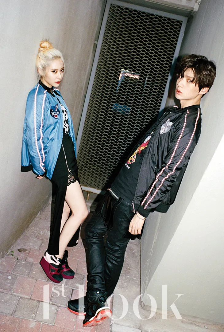 Ahn Jae Hyun dan Krystal f(x) saat melakukan pemotretan dengan tema vampir. 1st Look®