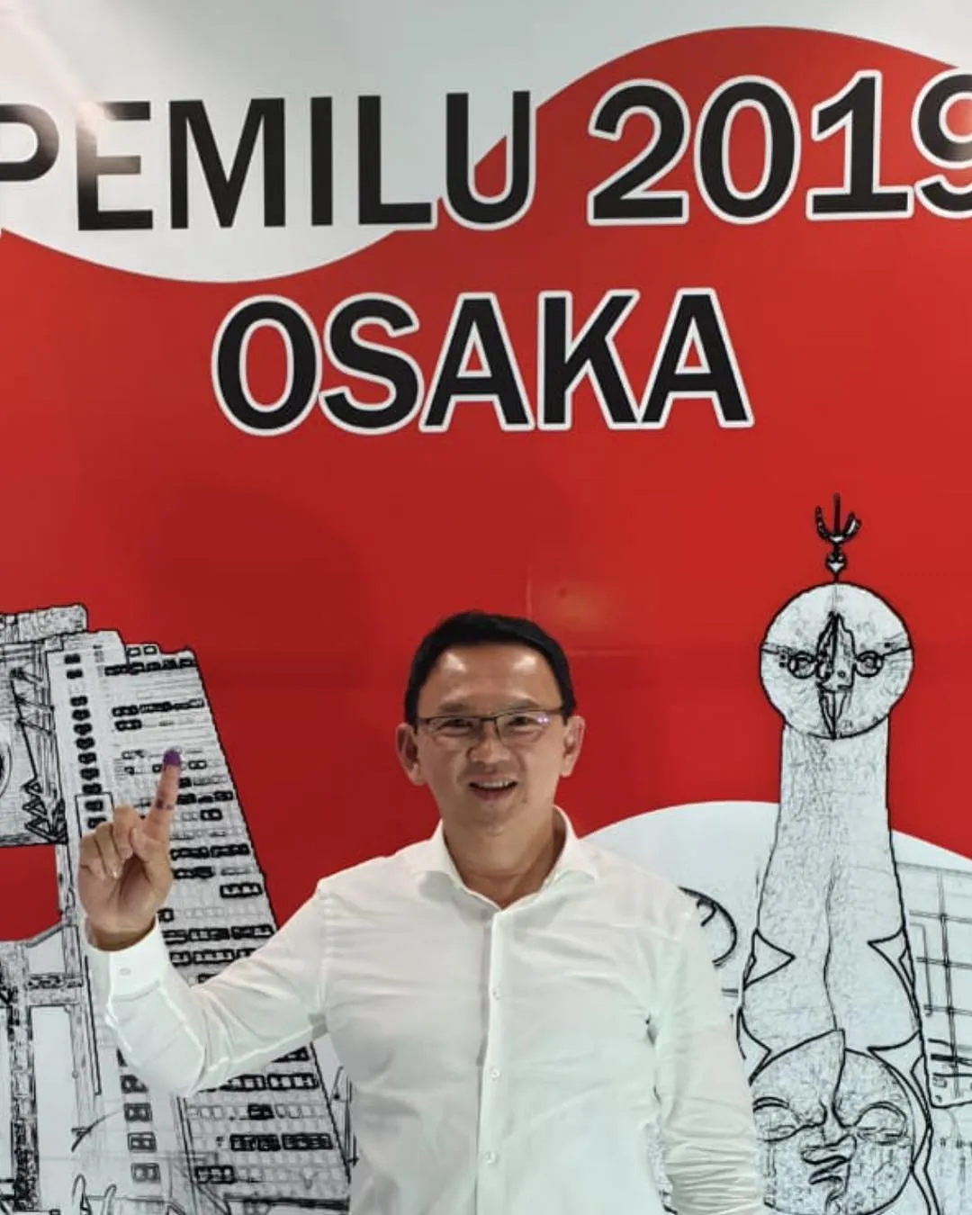 Ahok sudah nyoblos © Instagram/basukibtp