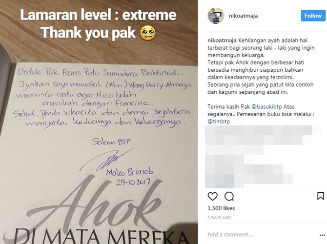 Penuh Haru, Ahok Bantu Seorang Pria Lamar Kekasihnya 