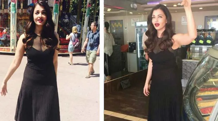 Aishwarya Rai saat berada di salah satu taman bermain di Cannes untuk menemani Aaradhya Bachchan @indianexpress.com