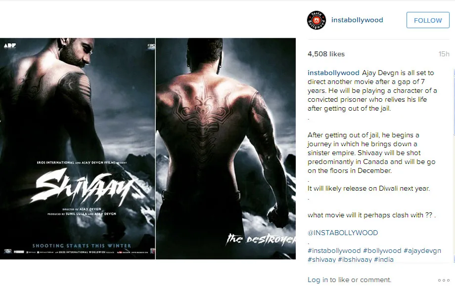 Ini dia penampilan sangar Ajay Devgan dalam film 'SHIVAAY' © Instagram.com/instabollywood