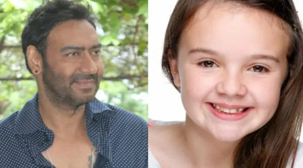 Ajay Devgan perkenalkan Abigail Eames ke publik © Indianexpress.com