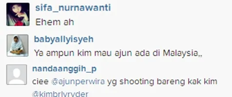 Komentar para fans menanggapi kedekatan Ajun dan Kim / © Instagram