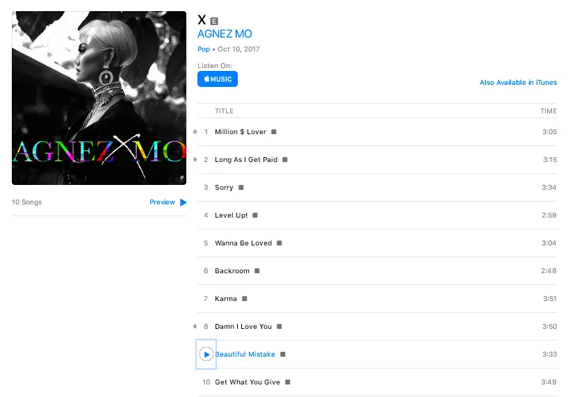 Album 'X' sudah ada di iTunes © iTunes