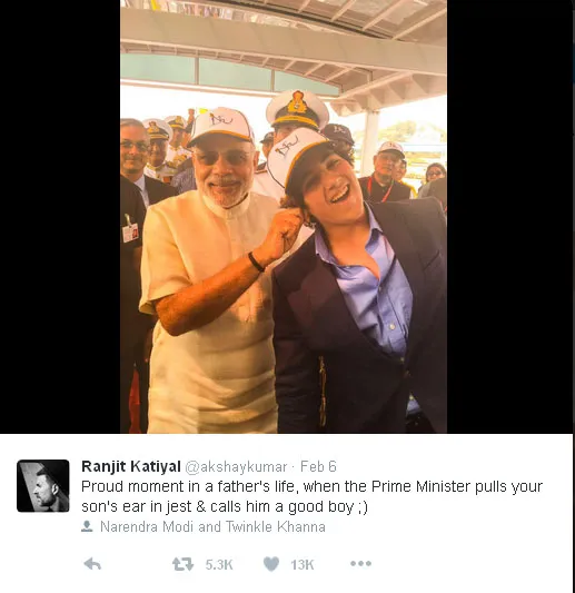 Putranya dijewer, Akshay Kumar malah bangga © Twitter.com/akshaykumar