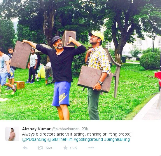 Ini dia aksi Akshay Kumar saat syuting 'SING IS BLIING' @twitter.com/akshaykumar