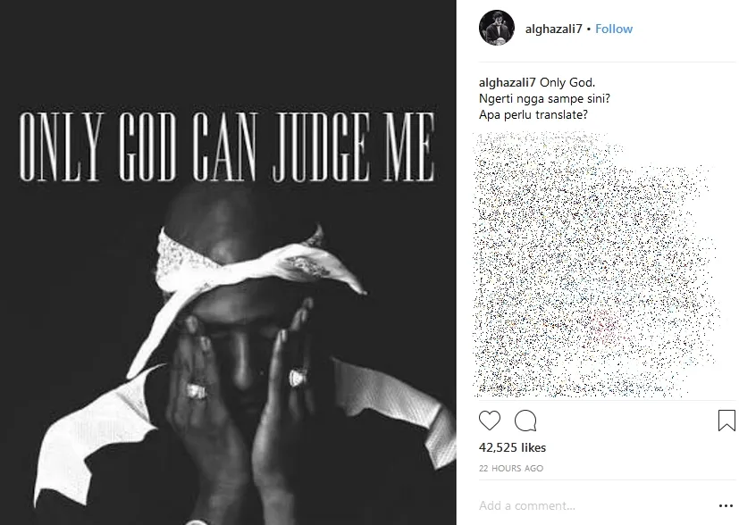 Al Ghazali balas haters ©instagram/alghazali7