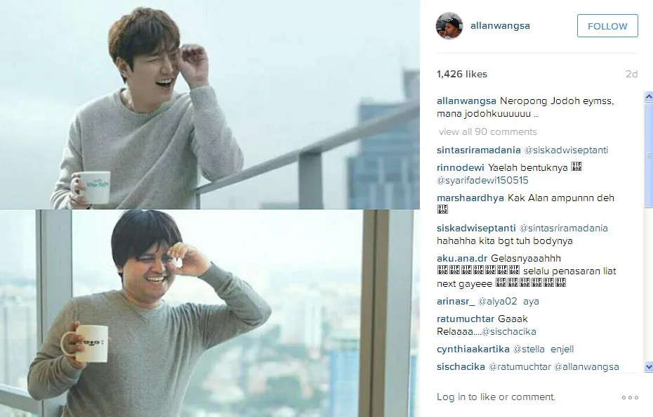 Allan Wangsa Menirukan Lee Min Ho © Instagram allanwangsa