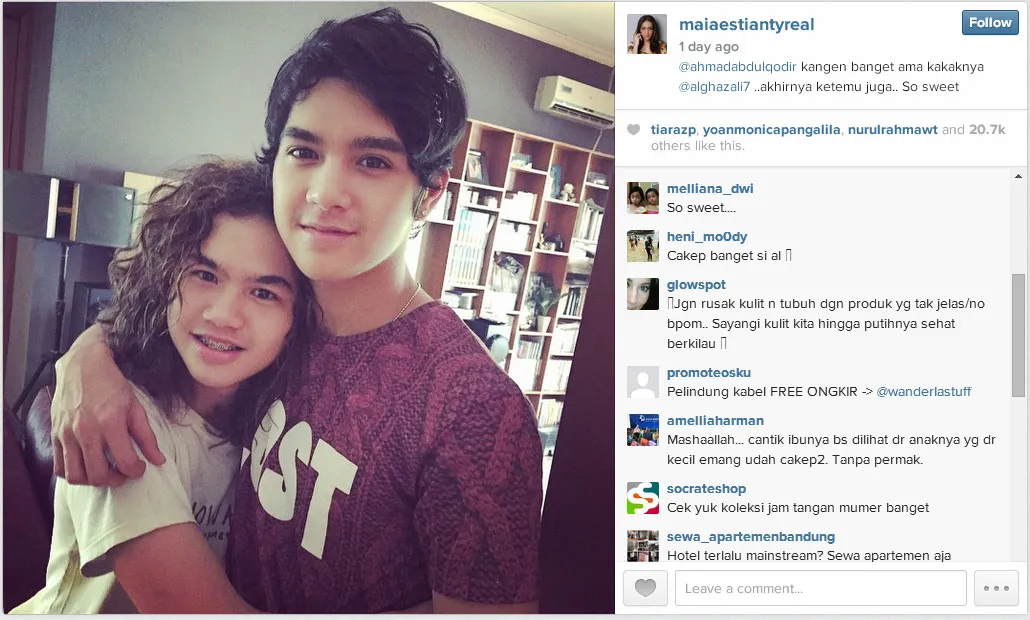 Dul kangen Al Ghazali. ©instagram.com/maiaestiantyreal