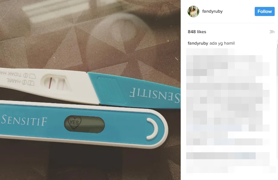 Fandy umumkan kehamilan Alessia Cestaro ©instagram/fandyruby