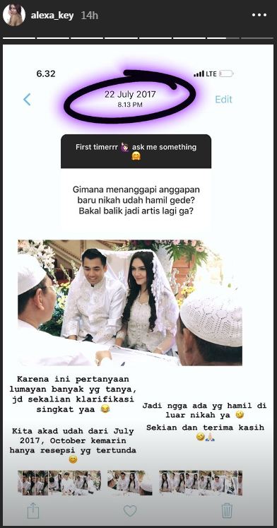 Unggah Foto Akad, Alexa Key Buktikan Dirinya Tidak Hamil Di Luar Nikah ...