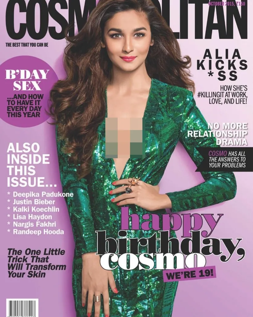 Alia pamer cleavage di majalah Cosmopolitan. ©cosmopolitanindia