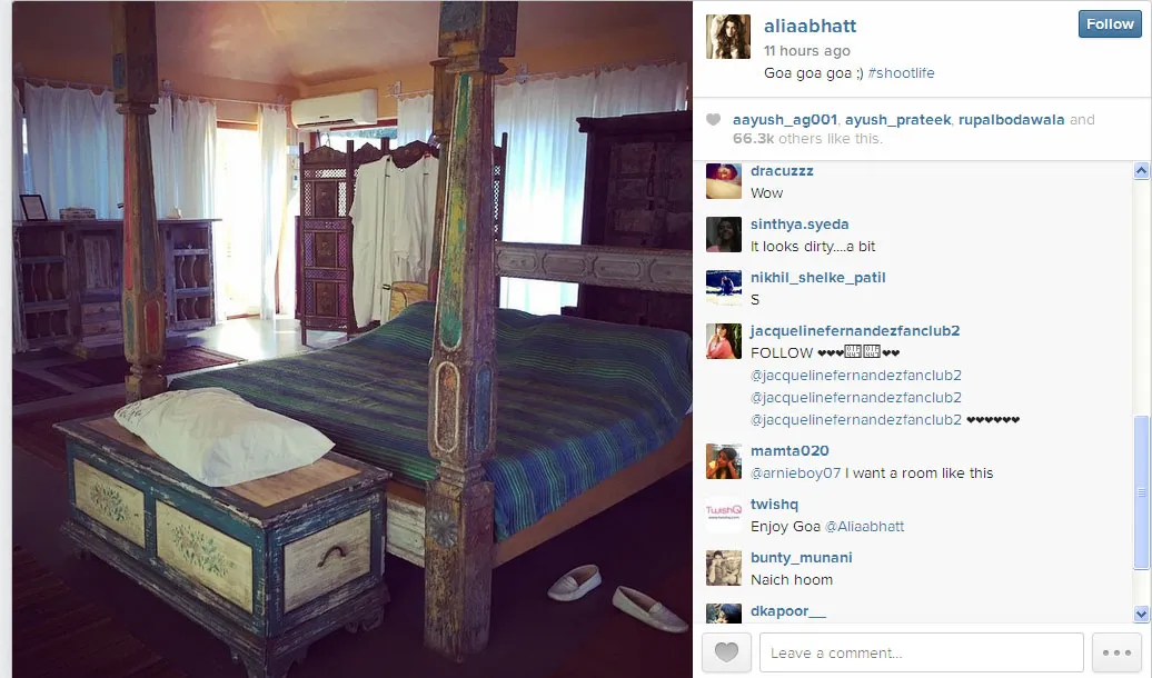 Ini dia kamar Alia Bhatt di Goa yang tampak kotor @instagram.com/aliaabhatt