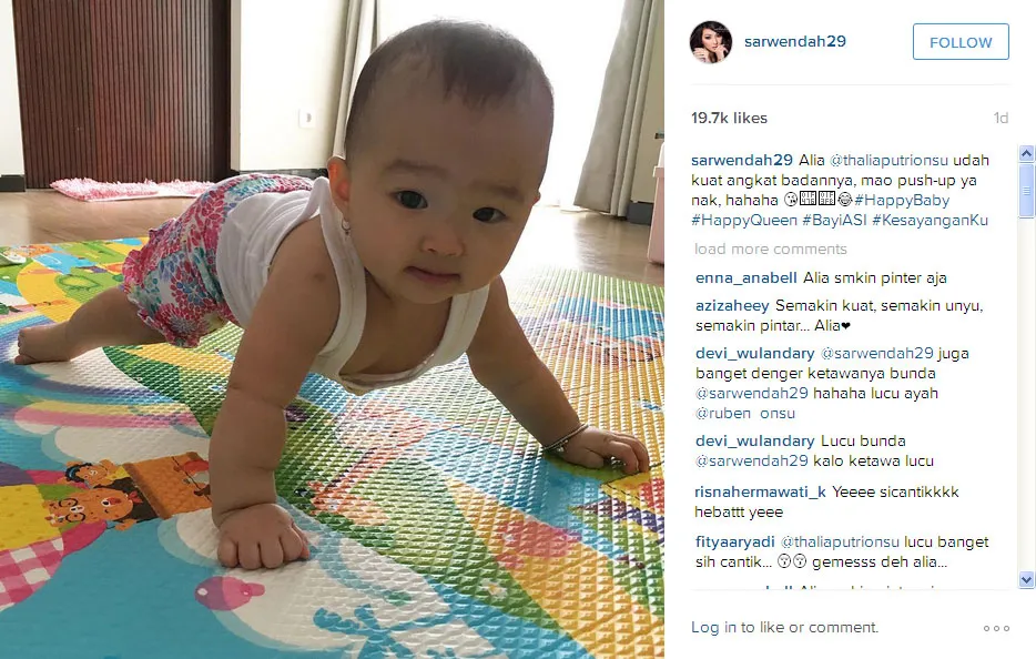 Thalia makin montok dan unyu © Instagram/sarwendah29