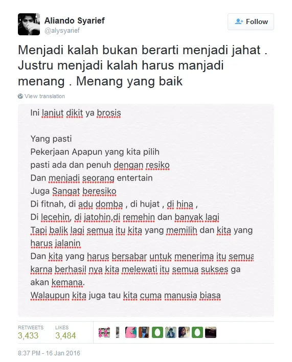 Curhatan Ali part 2 © Twitter/alysyarief