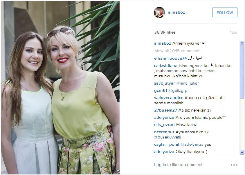 Ini dia sosok cantik ibu kandung Alina Boz © Instagram.com/alinaboz