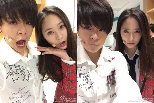 Amber dan Krystal fx selca cute di backstage @soompi.com