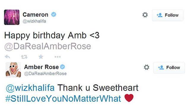 Tweet Amber dan Wiz yang sangat manis @twitter.com Amber Rose - Wiz Khalifa