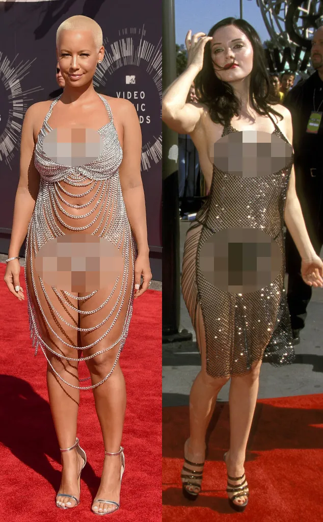 Amber dan Laura, tak malu tampil super seksi di atas red carpet @ eonline.com