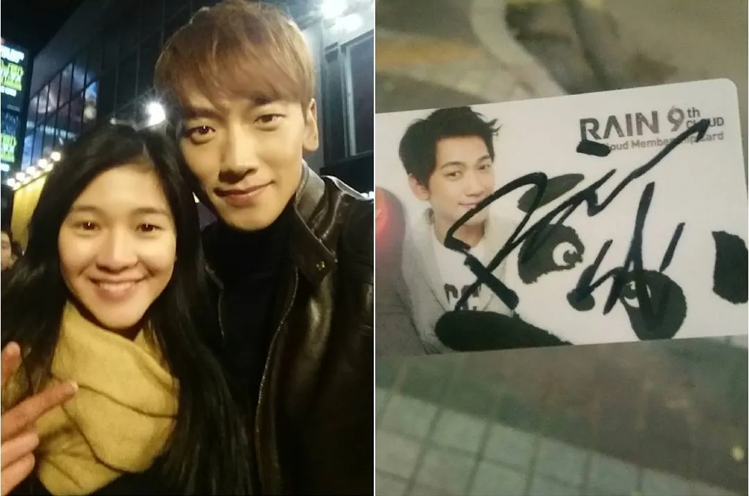 Amelia Tantono bisa bertemu sang idola, Rain oppa saat ulang tahunnya ke-24 tahun. © Instagram/amelia_tantono