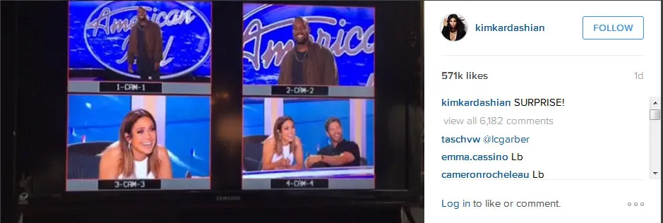 Kanye West mengikuti ajang American Idol © instagram.com/kimkardashian