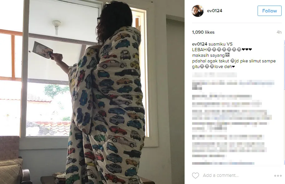 Momen kocak yang dipamerkan Evelyn istri Aming © Instagram.com/ev0124