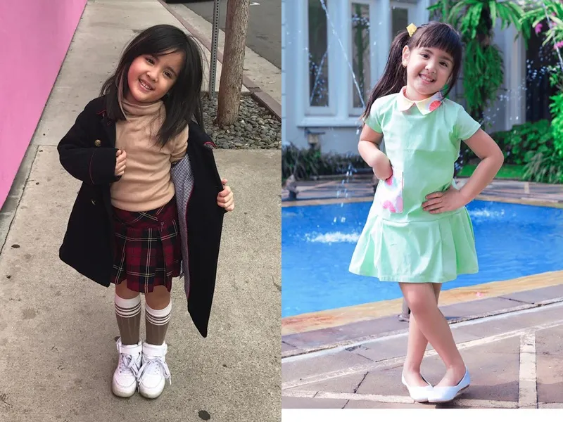 Gaya fashionable Mikhayla anak Nia Ramadhani dan Ardie Bakrie. Credit: via instagram.com/ramadhaniabakrie